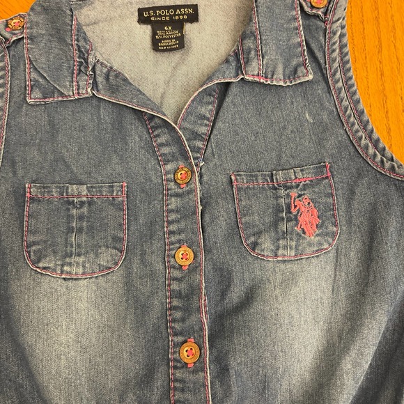 U. S. Polo Assn. Shortall jeans Girl Sz 6X Gently used - Picture 2 of 6